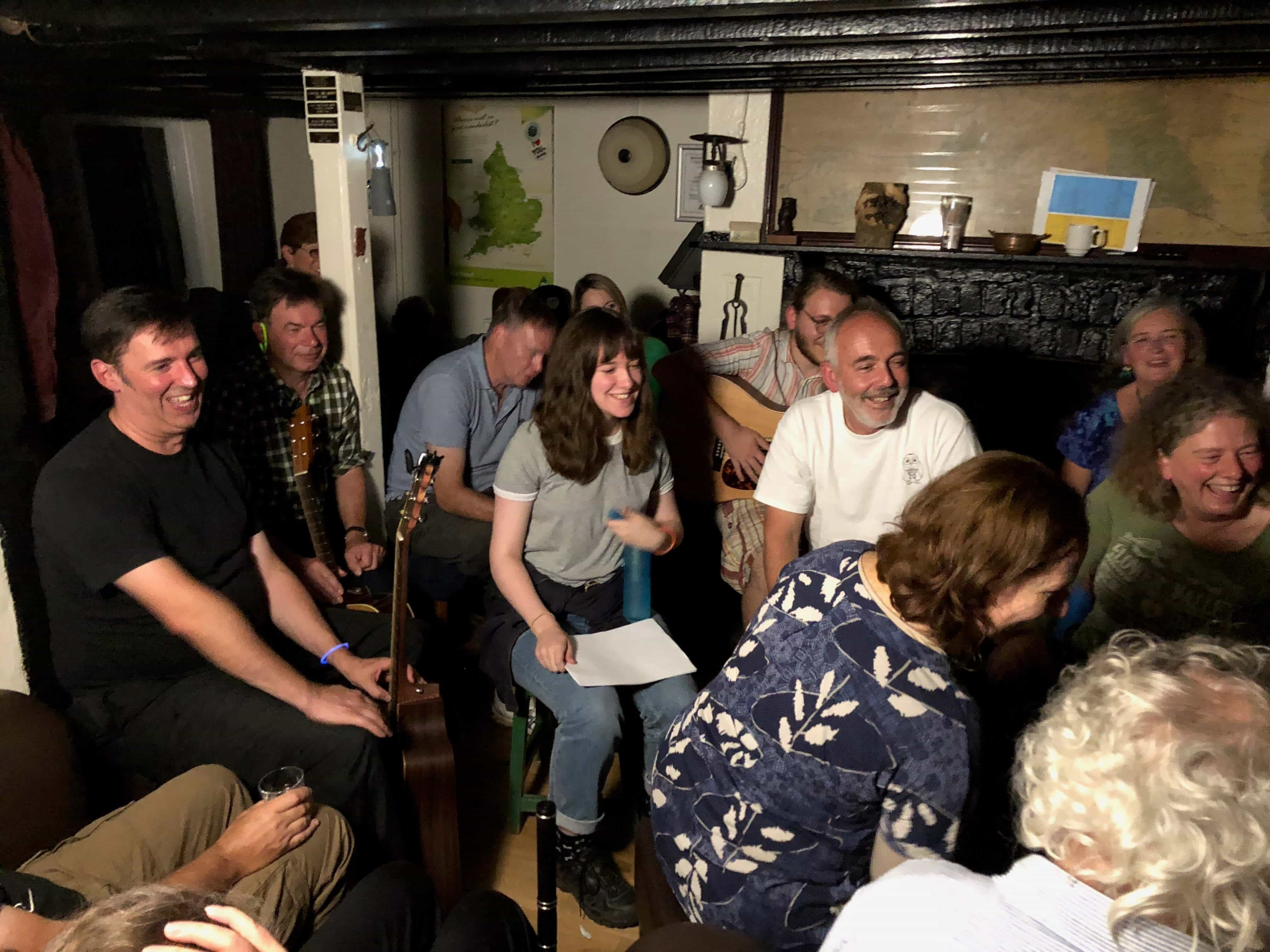 People gathered together inside Tanners Hatch